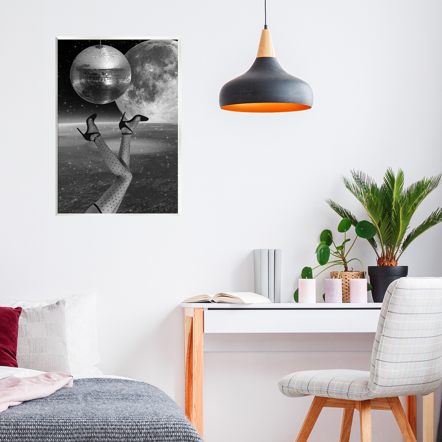 Stupell Industries Hangin' Over Disco & Planet Wall Plaque, design by Elo Marc