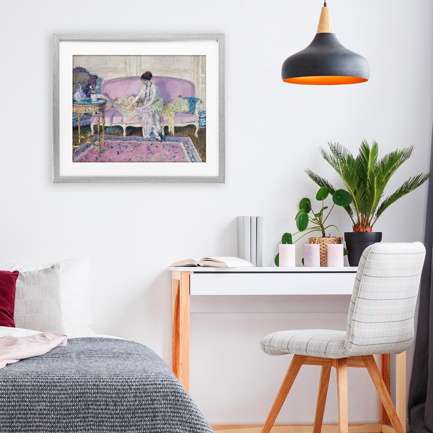 Stupell Industries Woman Seated on Sofa Framed Print Under Glass, design by Wild Apple Portfolio