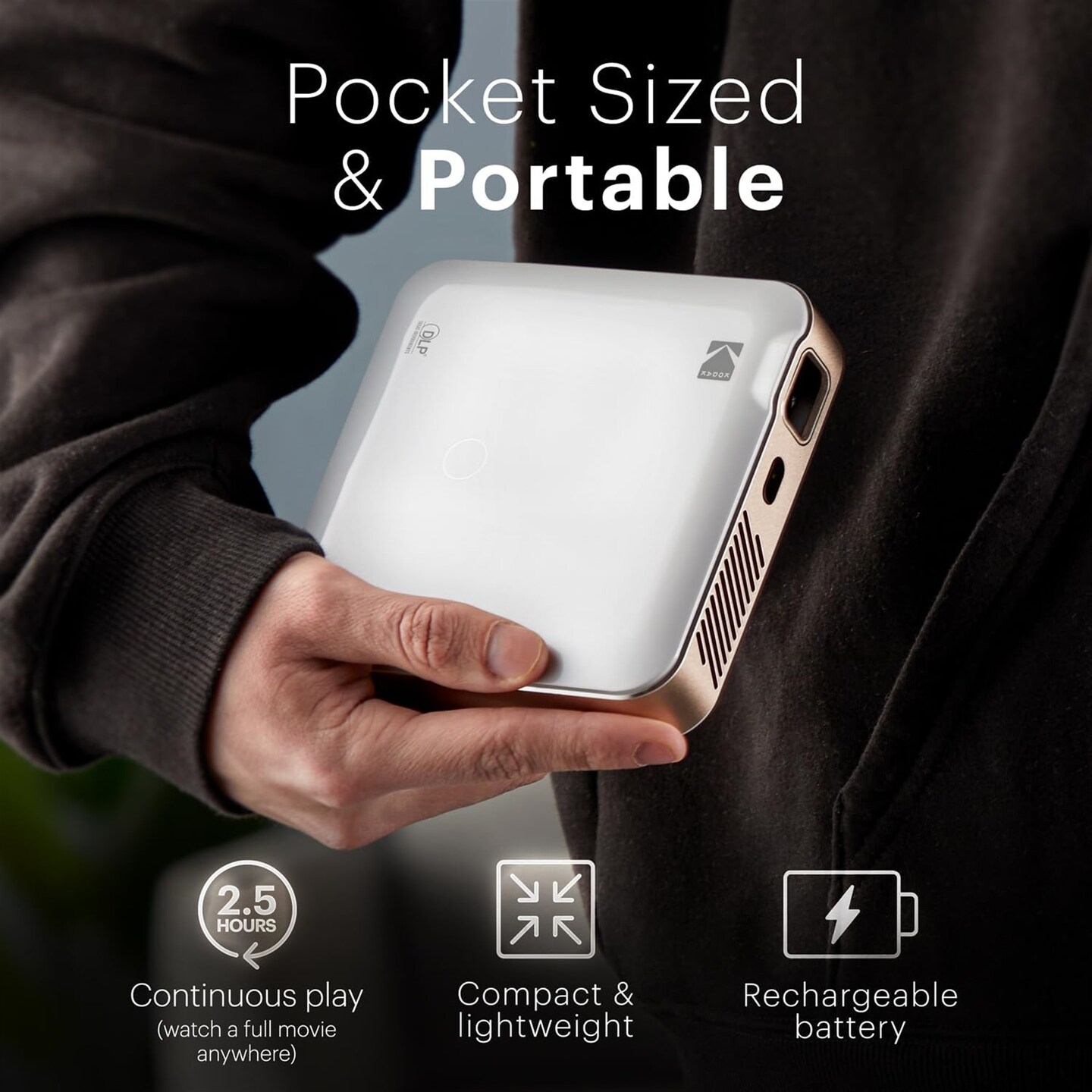 Kodak Luma 500 Pico Projector, Full HD Smart Projector w/Google TV 11.0, Bluetooth & More!