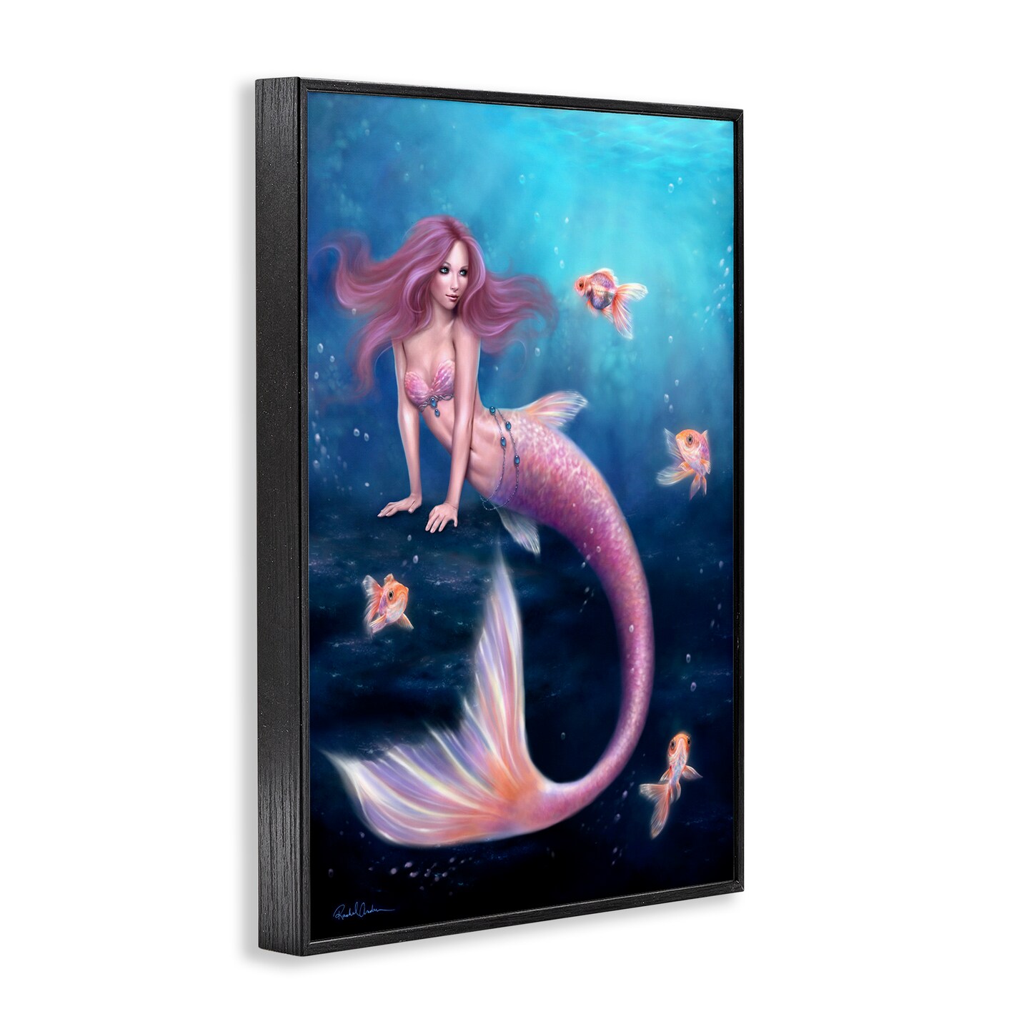 Stupell Industries Aurelia Mermaid & Fish Framed Giclee, design by Rachel Anderson