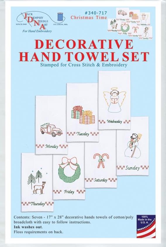 DIY Jack Dempsey Christmas Time Stamped Embroidery Guest Hand Towel Kit