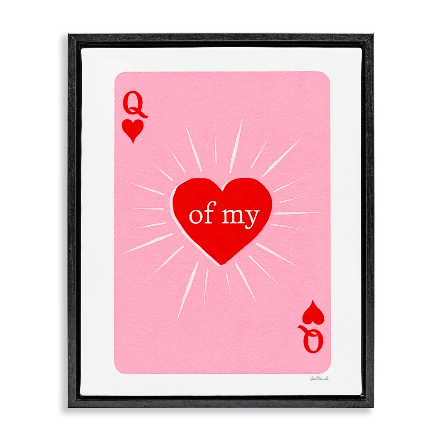 Stupell Industries Queen Of My Heart Card Floating Frame, design by Amanda Greenwood