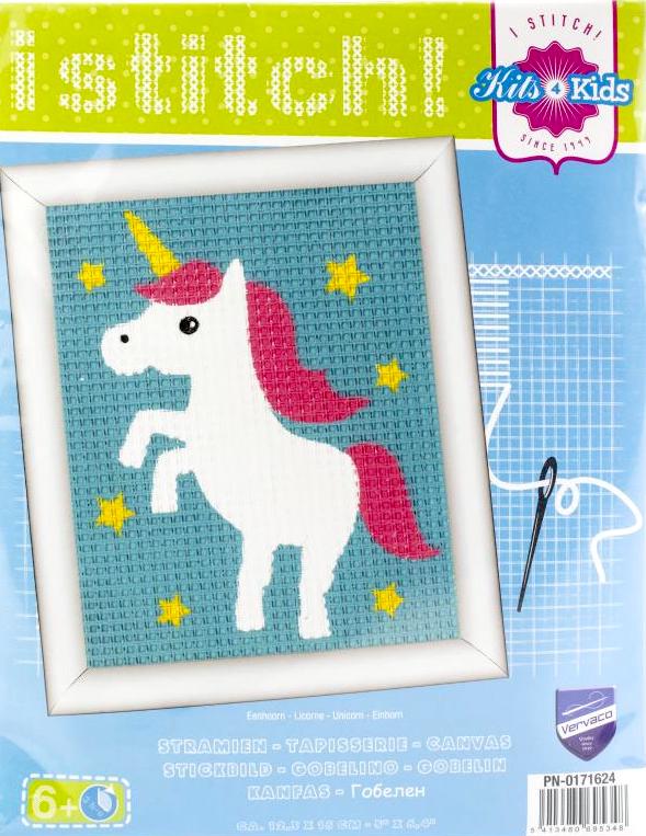 DIY Vervaco i Stitch Unicorn Kids Needlepoint Beginner Starter Kit 5" x 7"