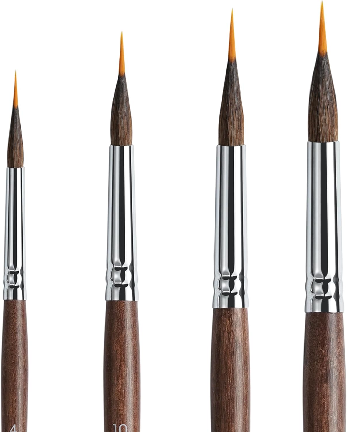 ARTIFY 4-Piece Professional Watercolor Liner Brush Set - Sable & Nylon Hybrid Extended Needle Point Detail Water Color Brushes for Fine Lines, Botanicals and Florals Painting