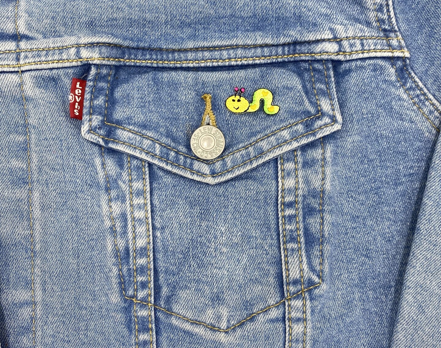 Set of 3, 1 inch Mini Green Inchworm, Embroidered, Iron on Patch