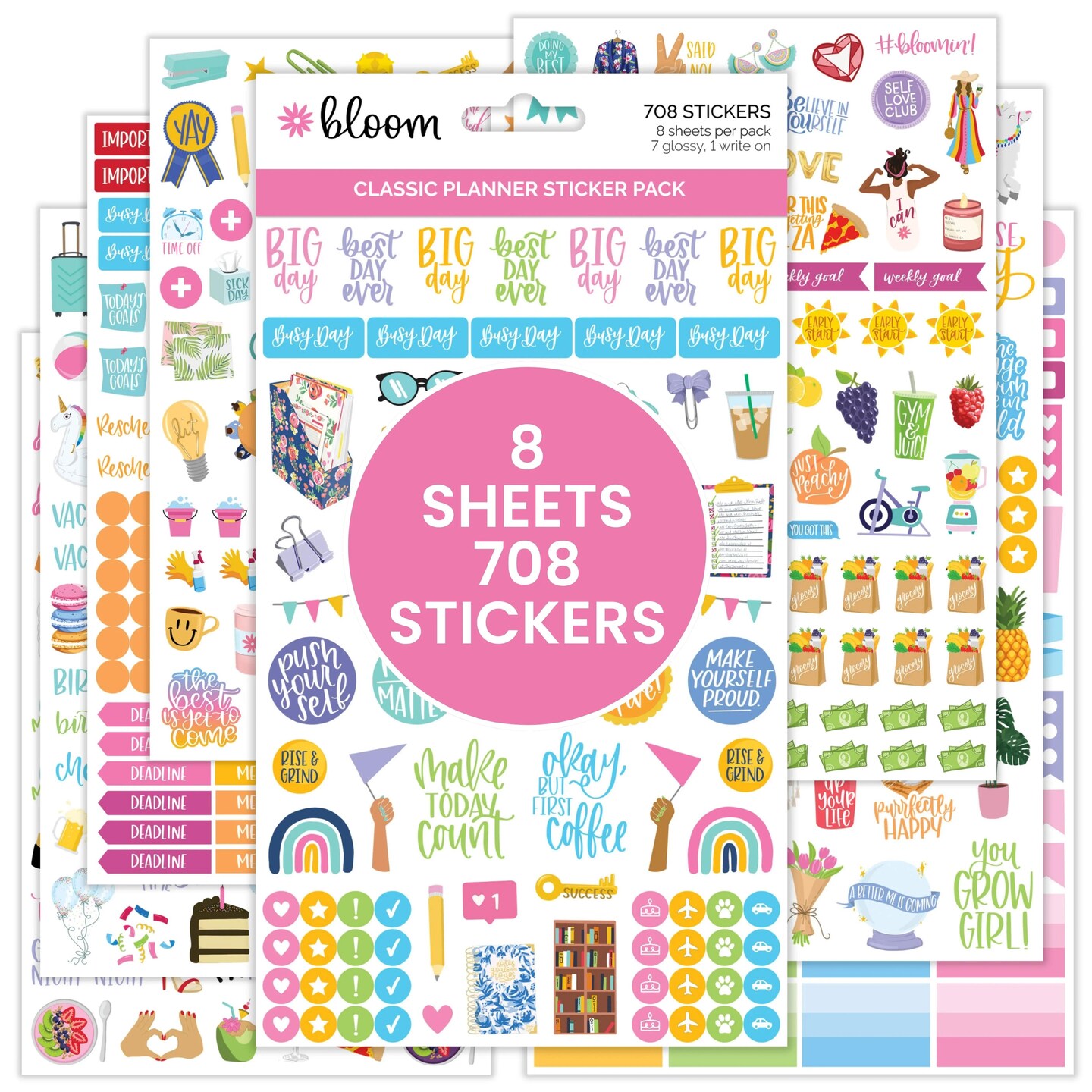 bloom daily planners Sticker Sheets, Classic Planner Stickers V3
