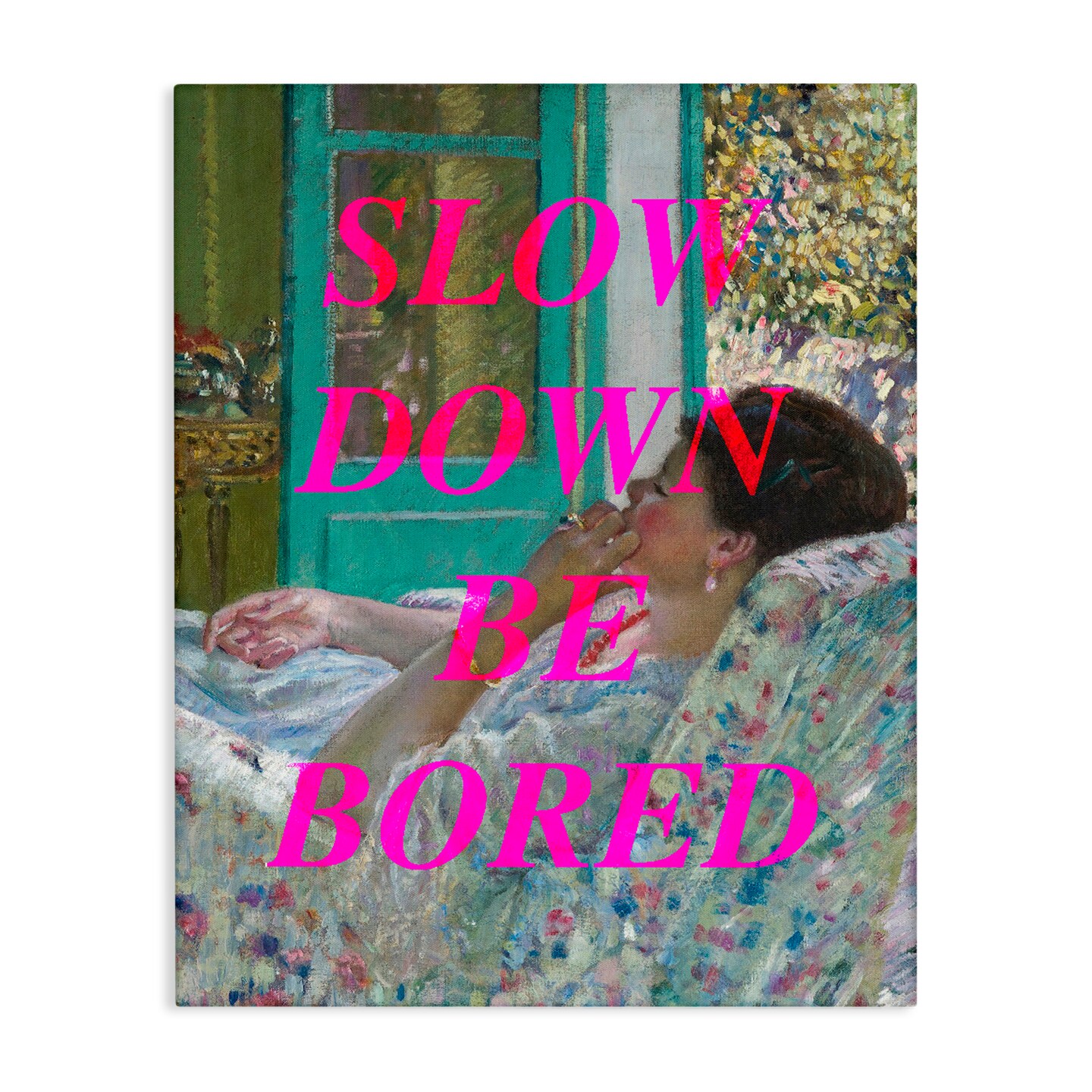 Stupell Industries Slow Down Be Bored Classic Canvas, design by Lil' Rue