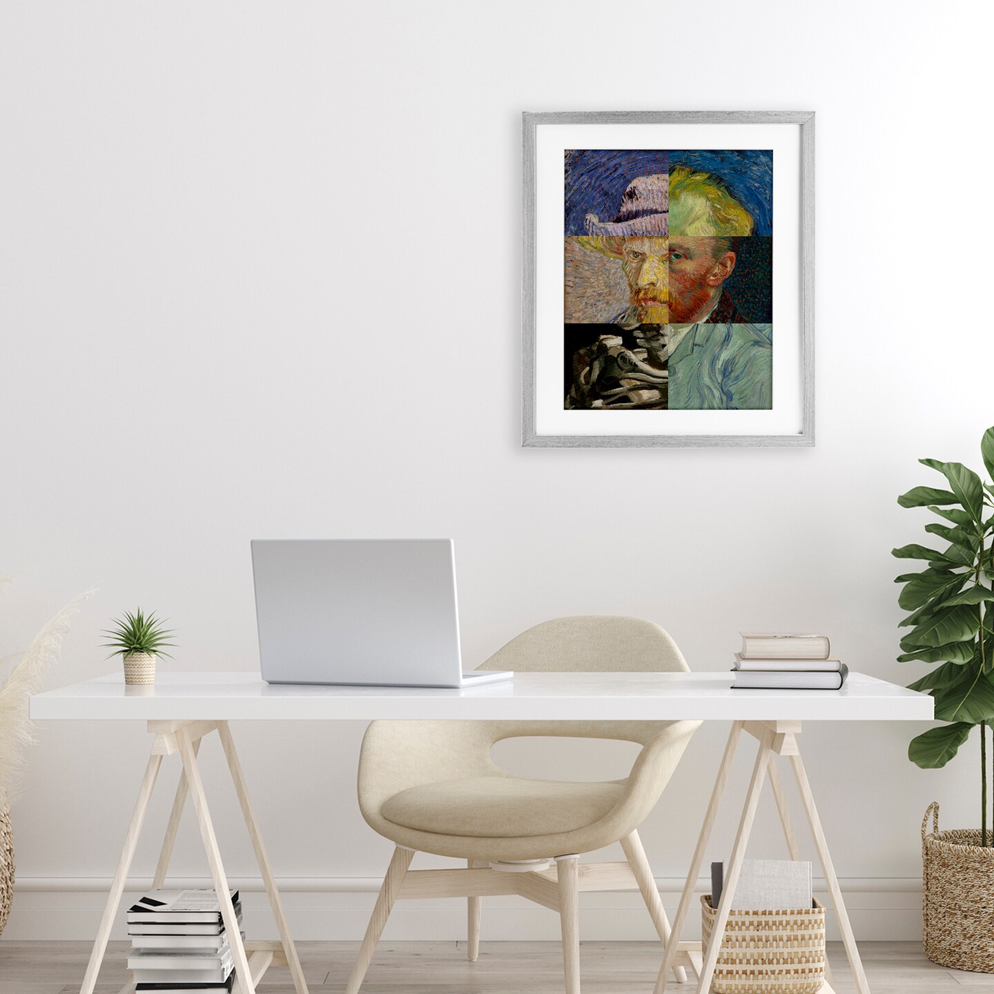 Stupell Industries Collaged Van Gogh Portraits Framed Print Under Glass, design by Masters Redux