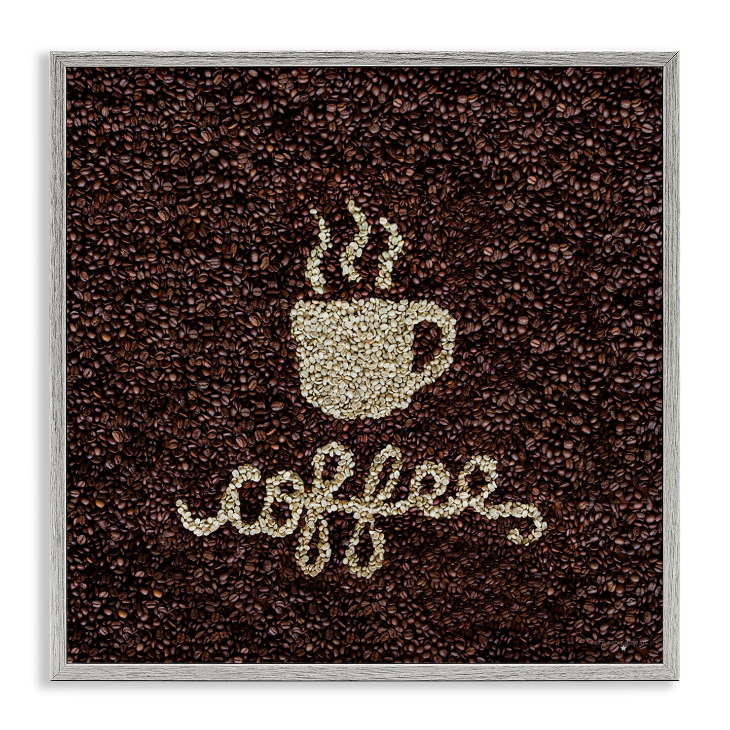 Stupell Industries Coffee Bean Pattern Framed Giclee, design by Seven Trees Design