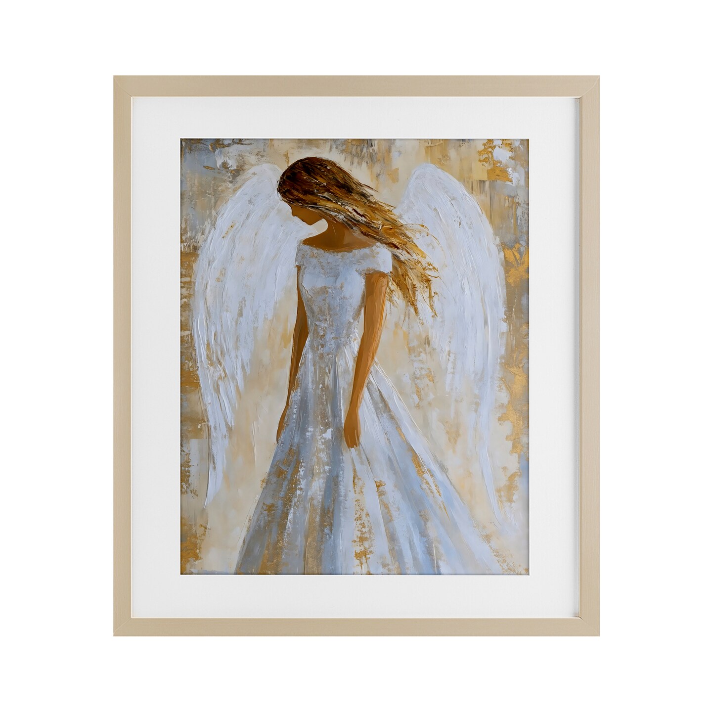 Stupell Industries Holy Angel In White Framed Print Under Glass, design by Franklyn Gregory