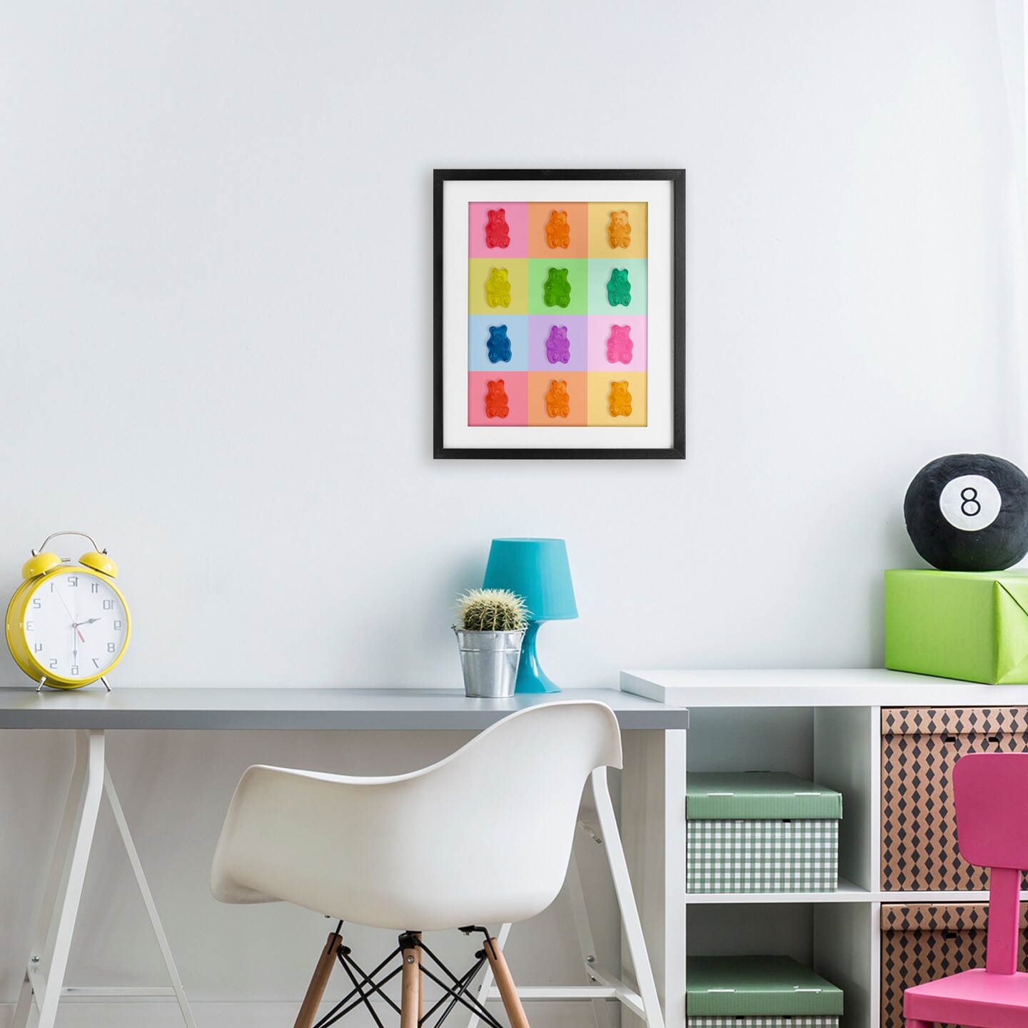 Stupell Industries Candy Bears Rainbow Framed Print Under Glass, design by LISH Creative