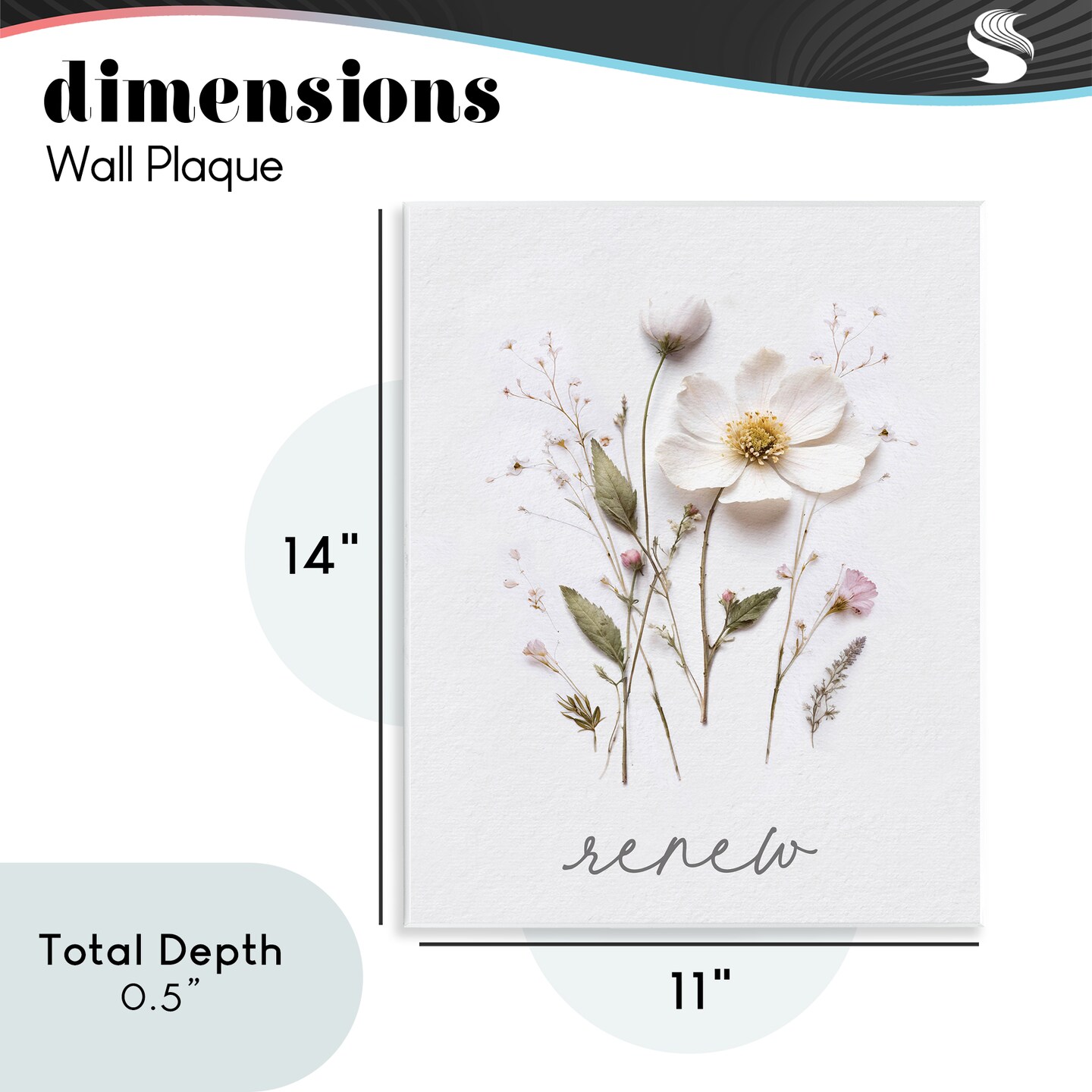 Stupell Industries Pressed Flowers Renew Wall Plaque, design by Lettered and Lined