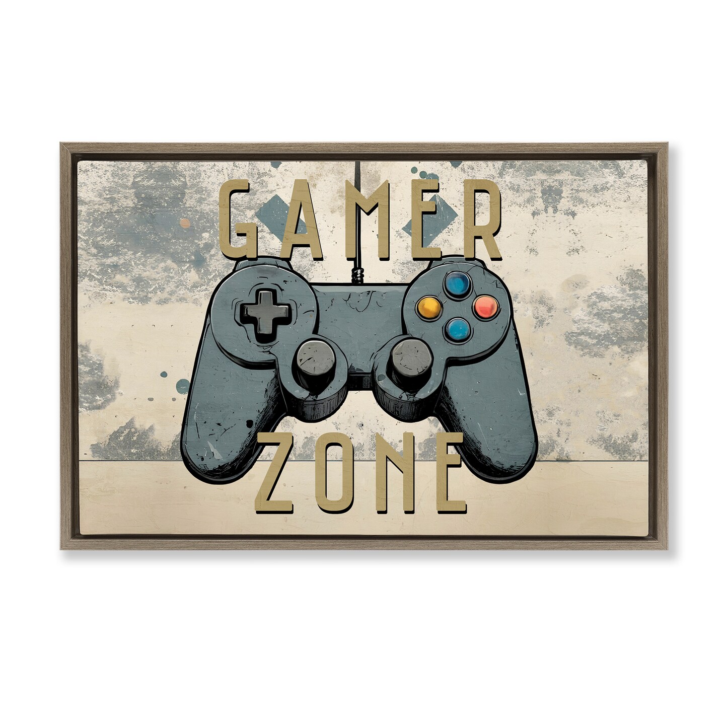 Stupell Industries Gamer Zone with Abstract Background Floating Frame, design by Kim Allen