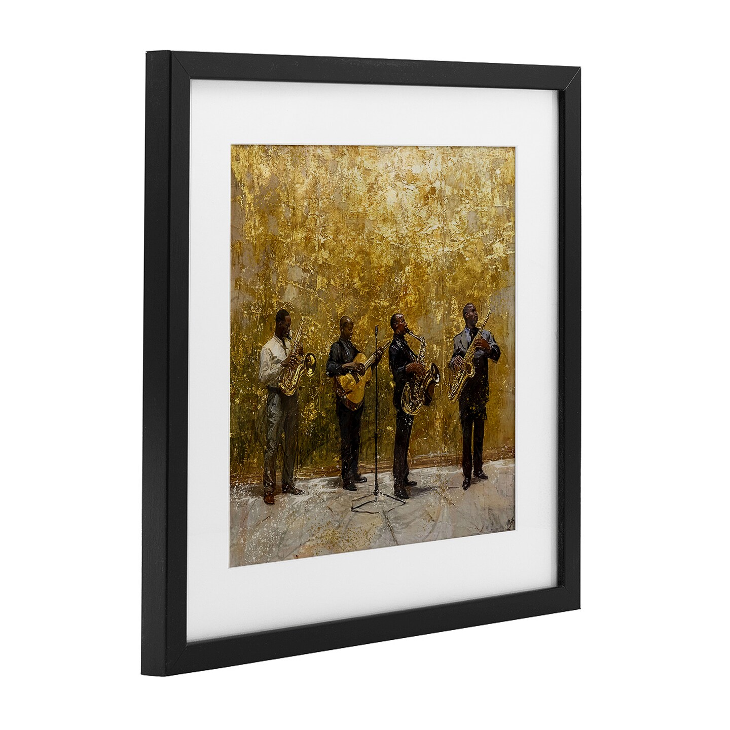 Stupell Industries Golden Era Jazz Musicians Framed Print Under Glass, design by Marta Wiley