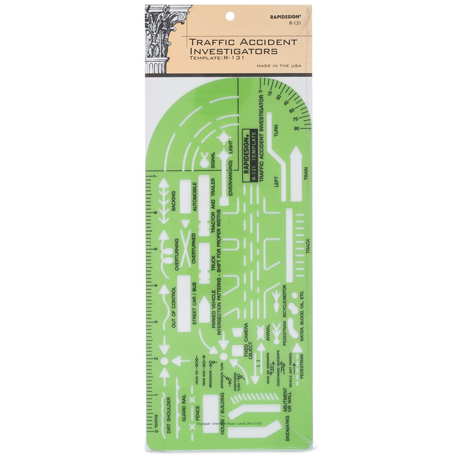 Rapidesign Traffic Accident Investigator Large-Size Template, 1 Each