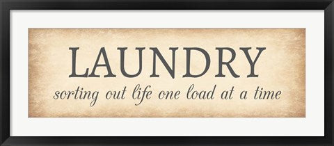 Framed Art Aged Laundry Sign - Sorting Out Life Wall Decor 18x24 Artwork