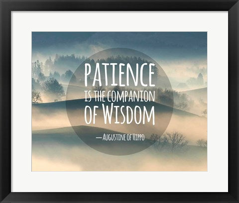Framed Art Patience Is The Companion Of Wisdom - Foggy Hills Wall Decor 18x24 Artwork