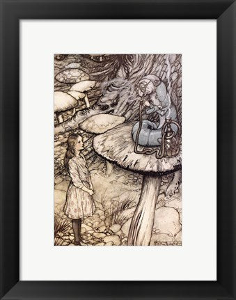 Framed Art Alice in Wonderland, Advice from a Caterpillar by Arthur Rackham Wall Decor 18x24 Artwork