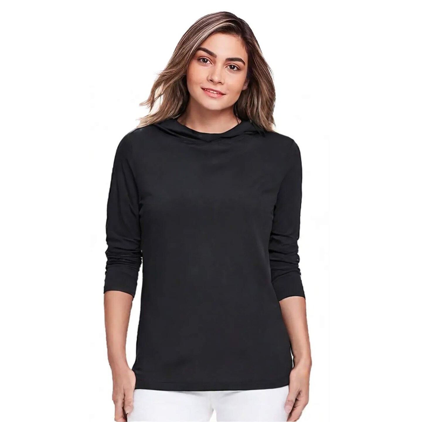 BELLA+CANVAS Jersey Hooded Long Sleeve Tee for Everyday Wear, Casual Style & Lightweight Comfort Unisex Shirt