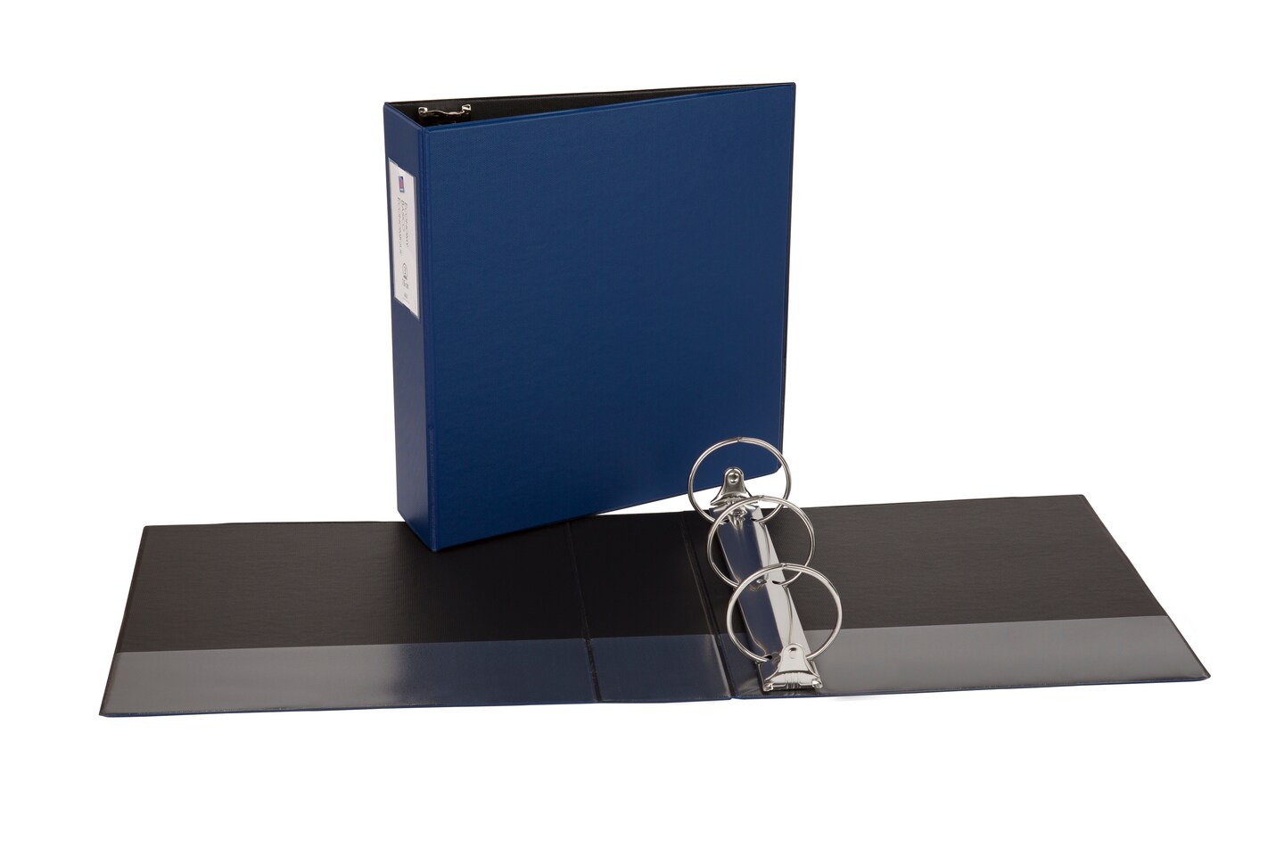 Avery Standard 3 Ring Binder with Label Holder, 3" Round Rings, 460-Sheet Capacity, 3.5 Inch Wide Spine, 1 Blue Binder, Ideal for Lightweight Organization and Occasional Referencing (04600)