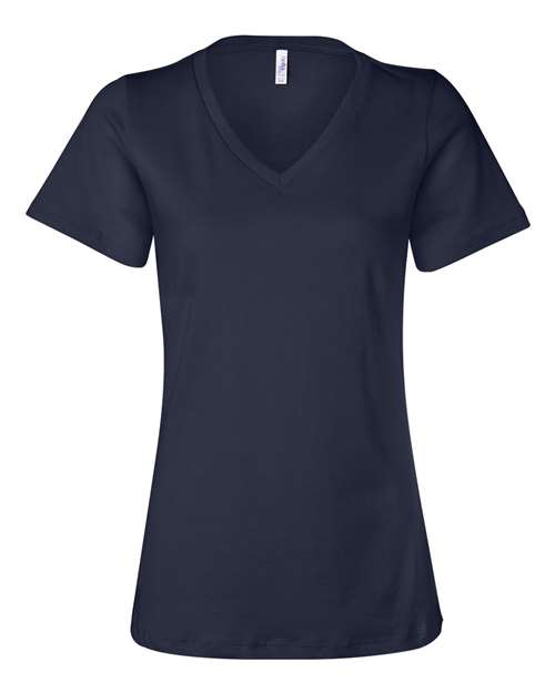 BELLA + CANVAS Women’s Jersey Slim Fit V-Neck Short Sleeve T-Shirt for Feminine Style & Custom Print Tee