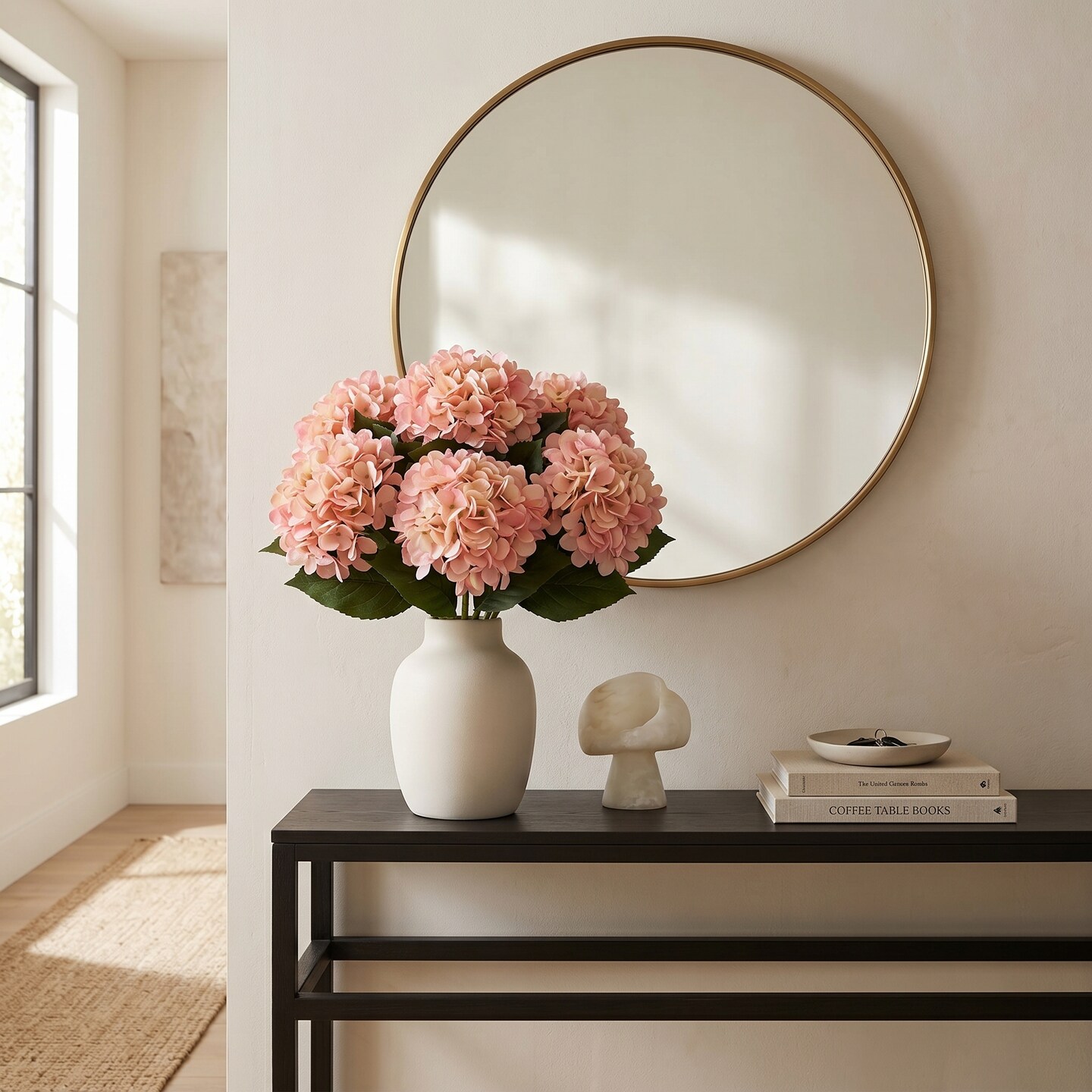 12-Pack: Pink Hydrangea Stem with Lifelike Silk Foliage, Floral Home by Artificial Flowers