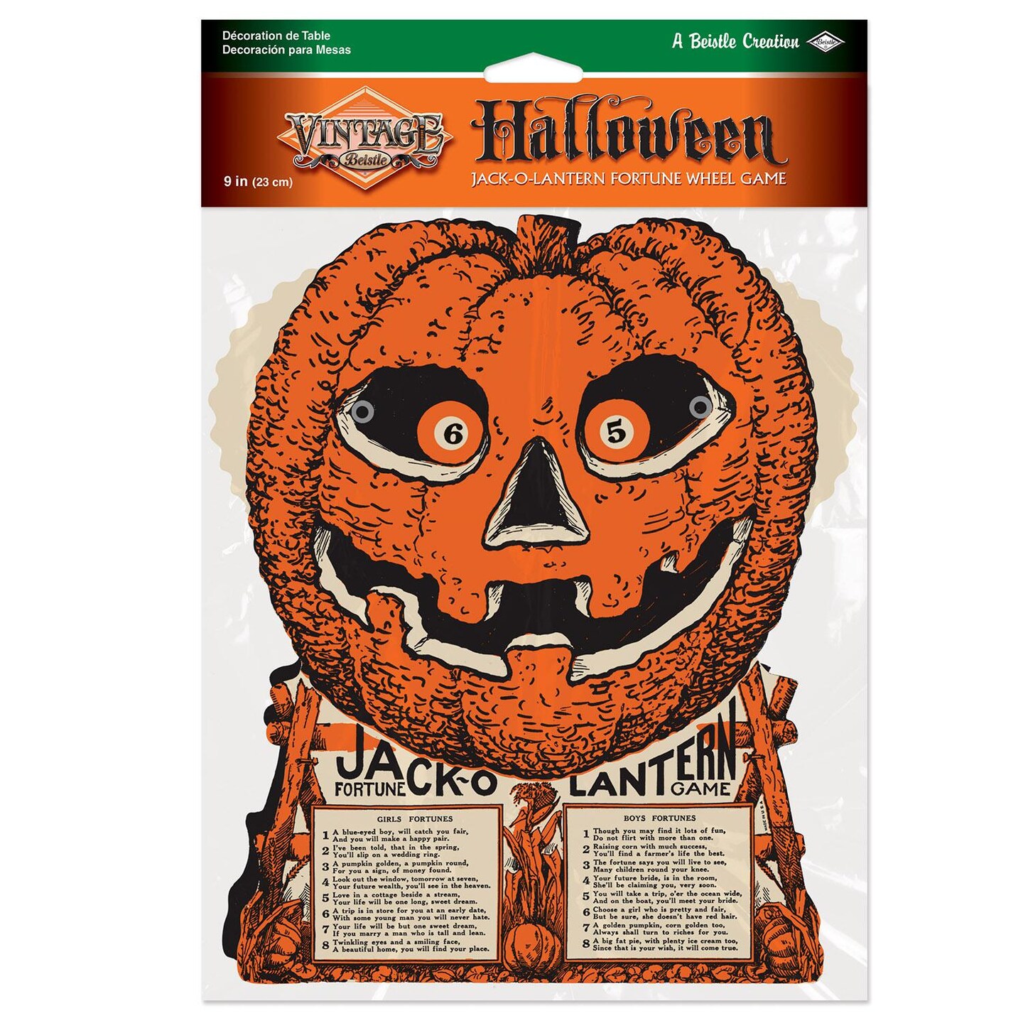 12 Pack Beistle Vintage Halloween Jack-O&#x27;-Lantern Fortune Wheel Game