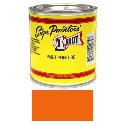Orange Pinstriping Lettering Enamel Paint, 1/2 Pint