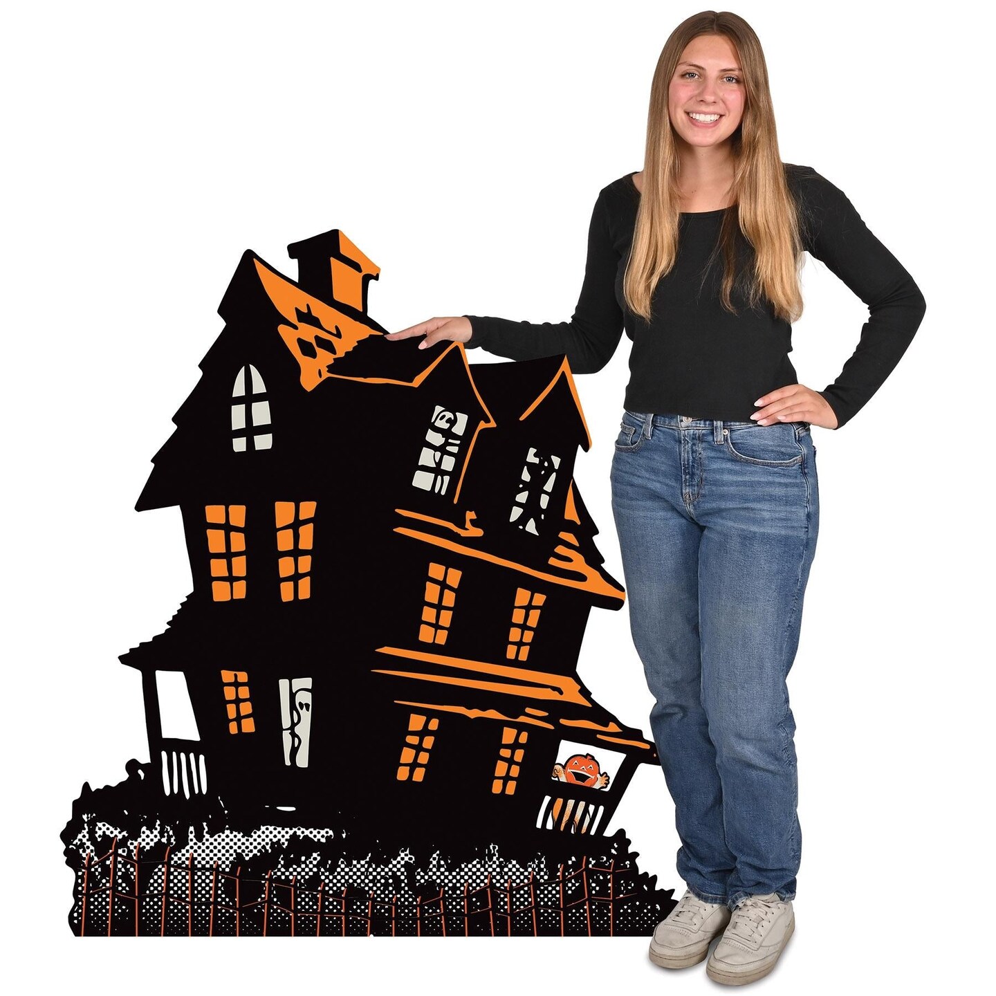 4 Pack Bulk Vintage Halloween Haunted House Stand-Up Decoration