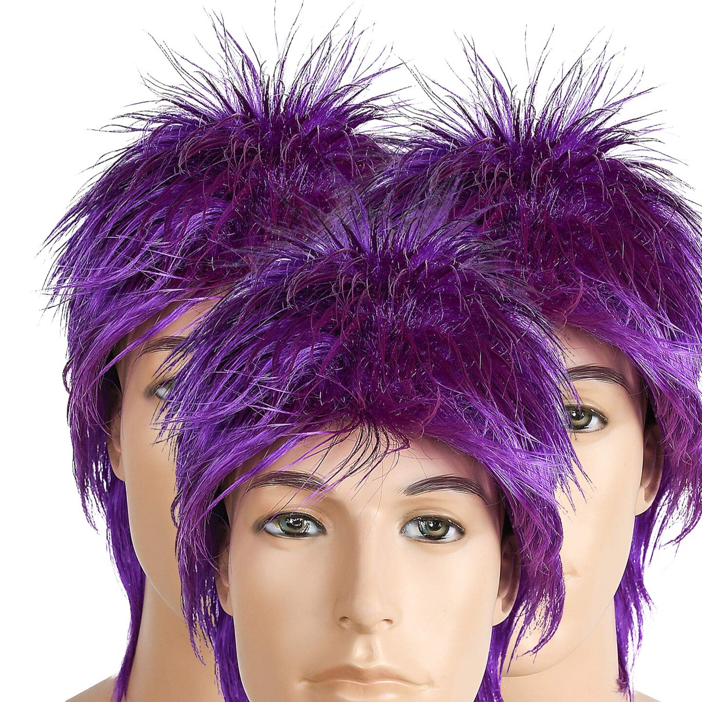 Rod Dark Purple Punk Style Wig with Shag Back