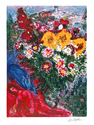 Framed Art Le Soucis by Marc Chagall 24 x 18, Size: Framed Art