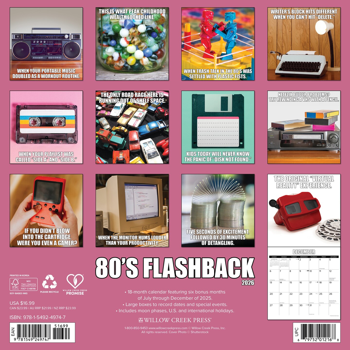 80&#x27;s Flashback 2026 Wall Calendar