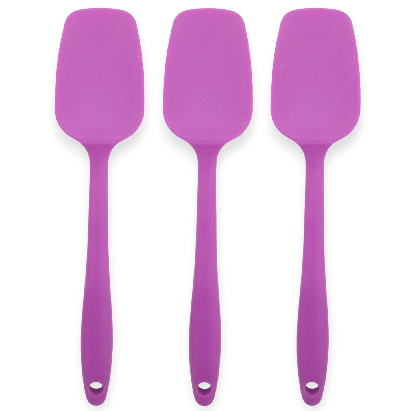 Handy Housewares 8" Long Non-Stick Silicone Mini Spoonula Spoon Spatula - Great for Mixing, Bowl Scraper, Small Servings and more