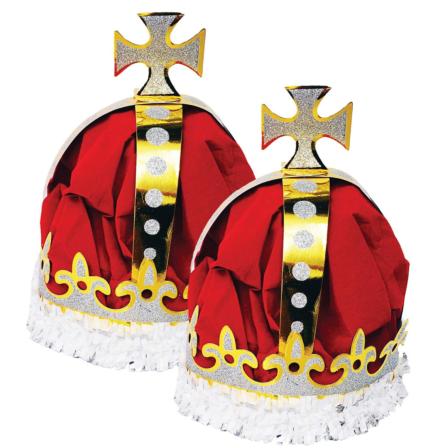 Royal Queen Crown with Glitter and Fringe Detail