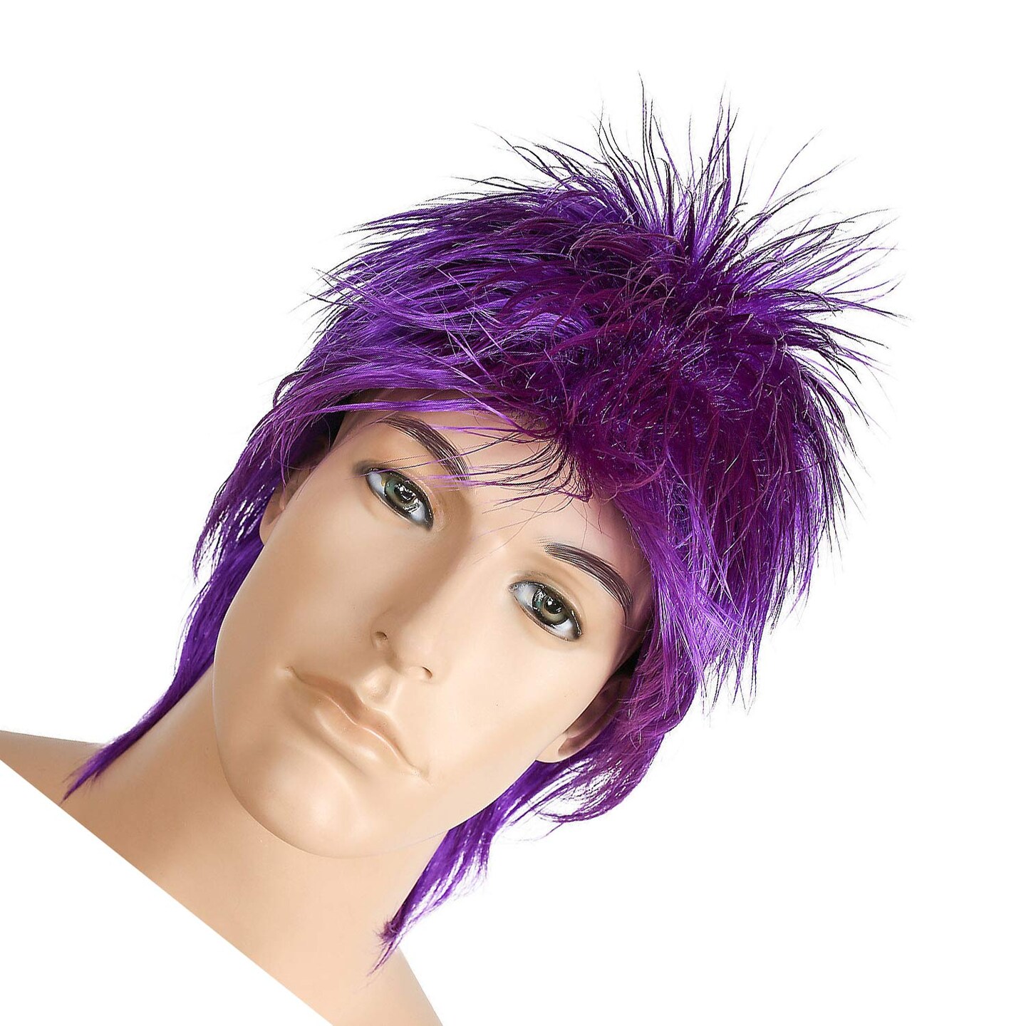 Rod Dark Purple Punk Style Wig with Shag Back