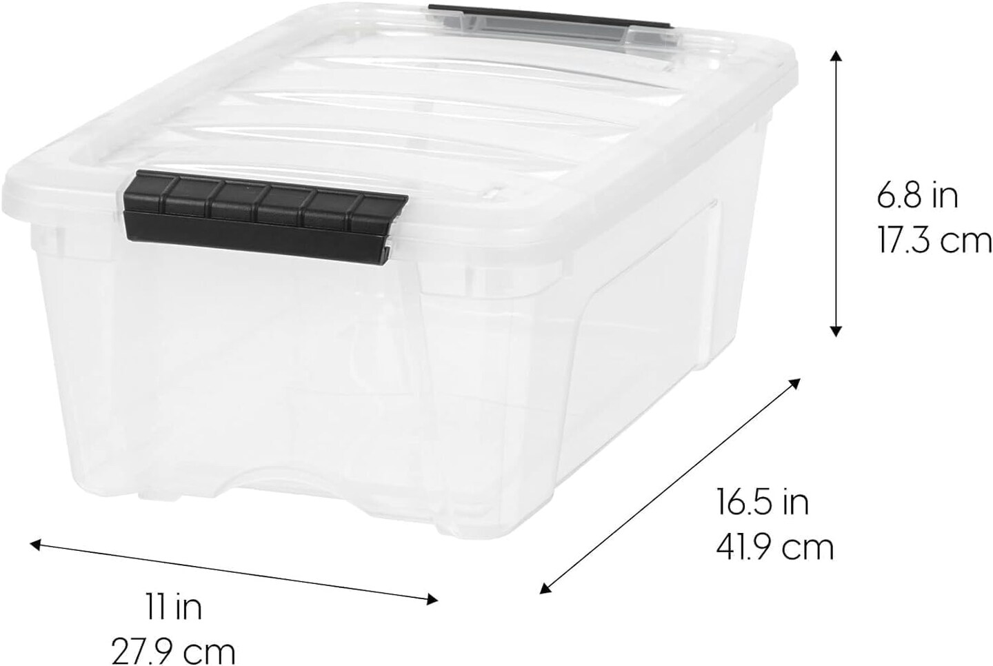 IRIS USA 4 Pack Plastic Storage Bins with Lids, 13 Quart, Latches Durable Nestable Containers Secure Pull Handle