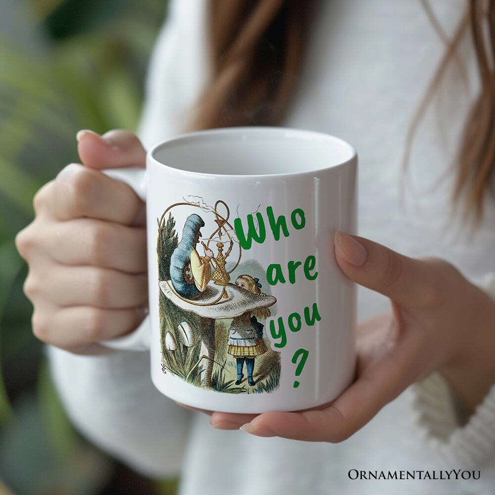 The Caterpillar Who Are You Vintage Mug, Alice&#x27;s Adventures in Wonderland