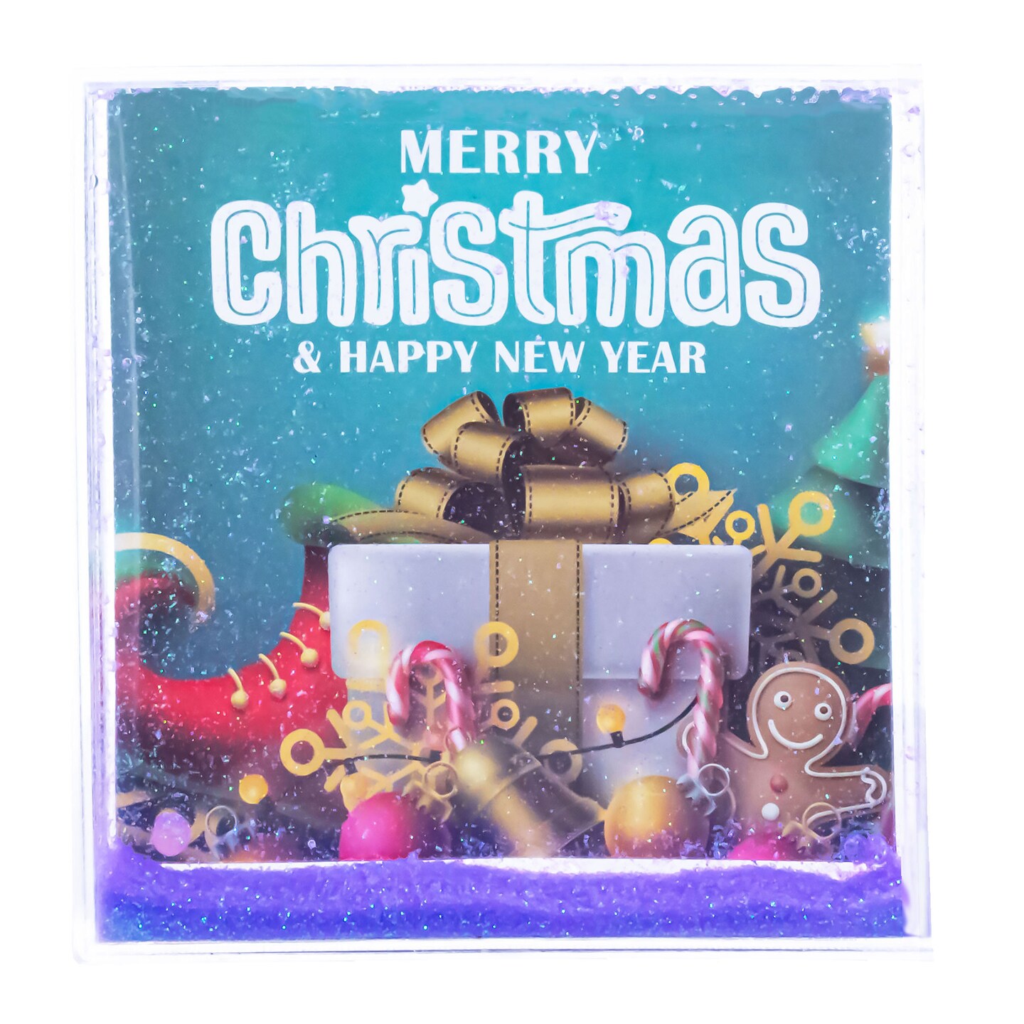 Clear Plastic Glitter Water Picture Frame