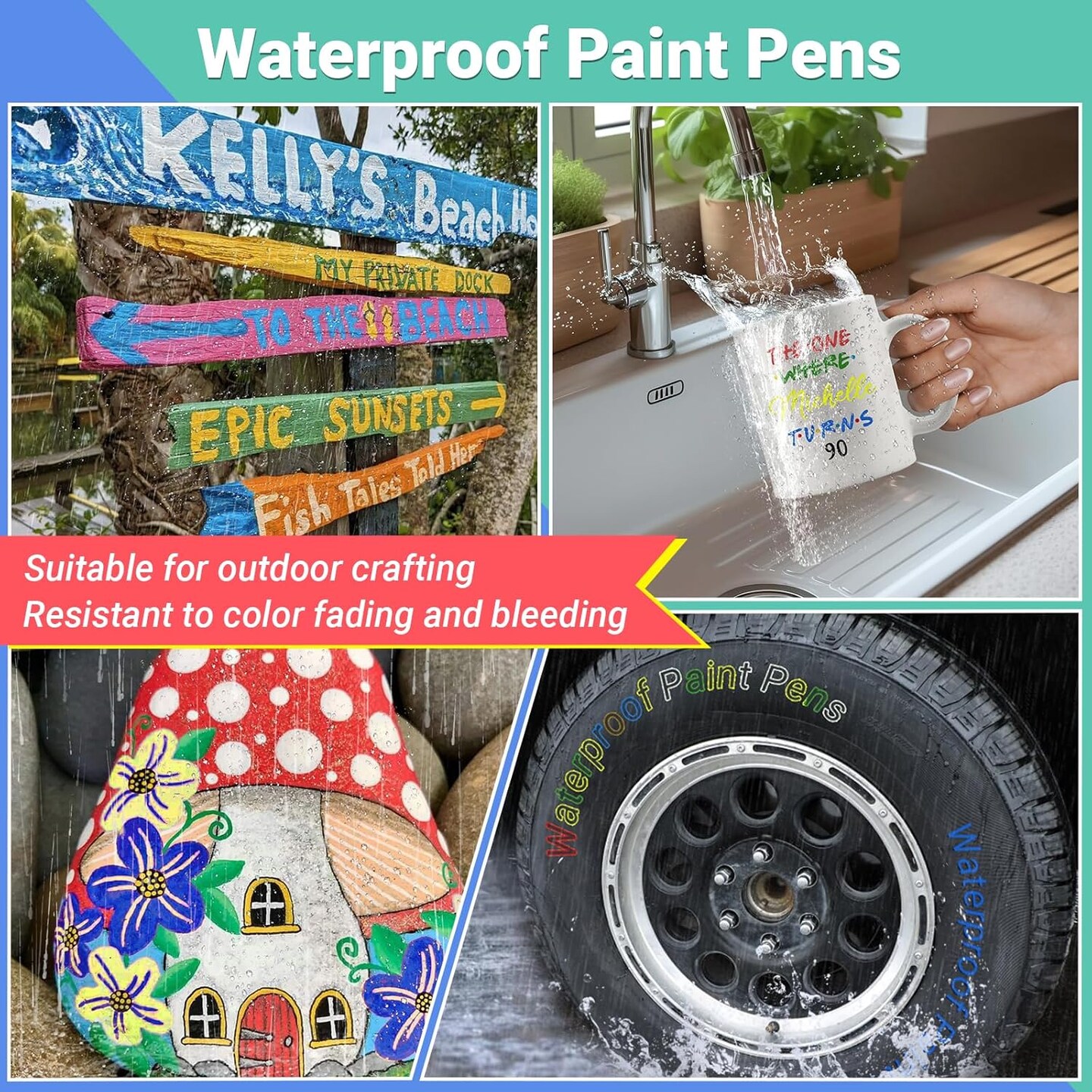 Oil Based Paint Markers, 8 Colors Dual Tip Permanent Paint Pens Paint Markers(0.7mm &#x26; 3mm), Waterproof Paint Pen for Rock Painting, Metal Wood Glass Stone Canvas Mugs Fabric Plastic