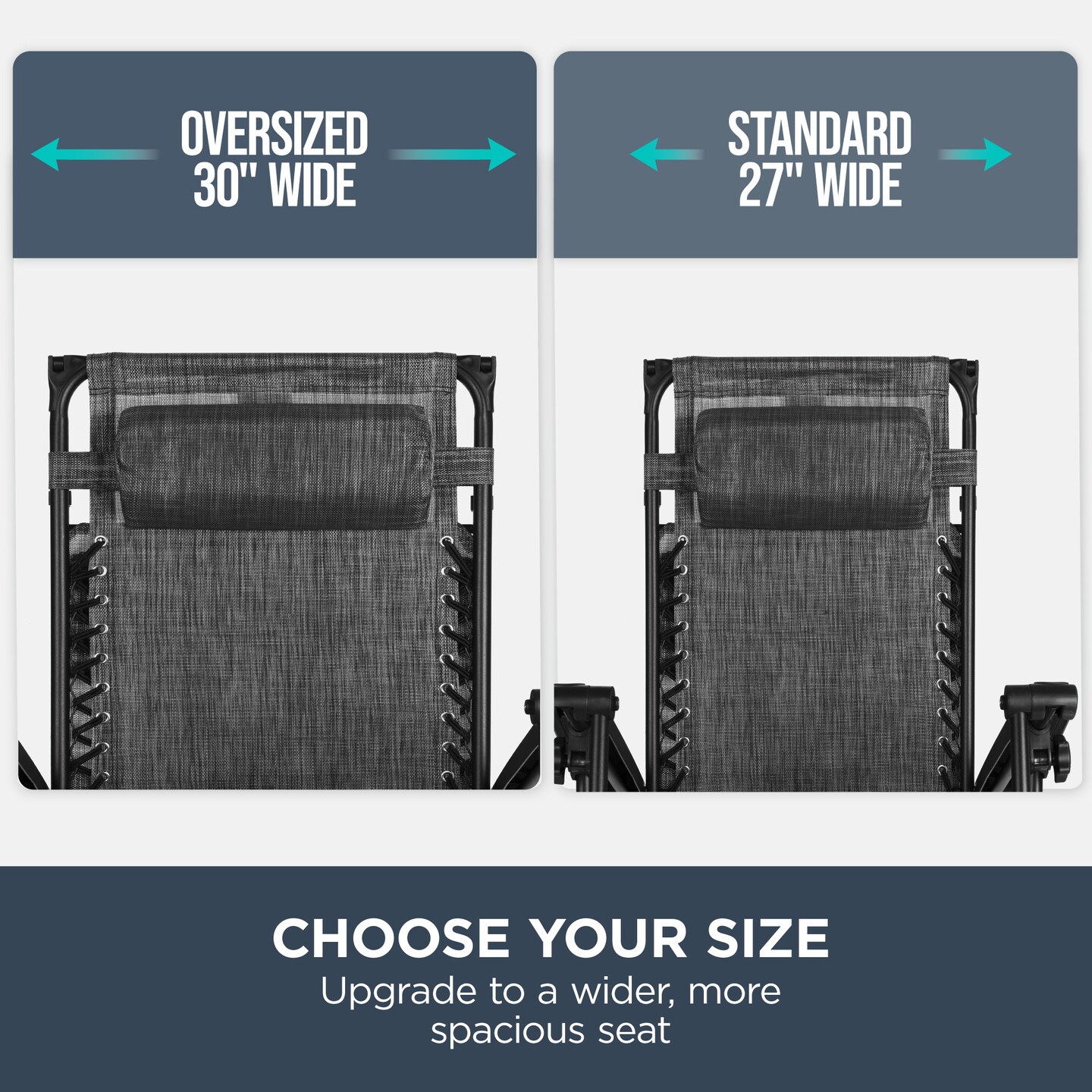 Best Choice Products 30” Extra Wide Folding Zero Gravity Patio Lounge Chair w/Adjustable Canopy Shade