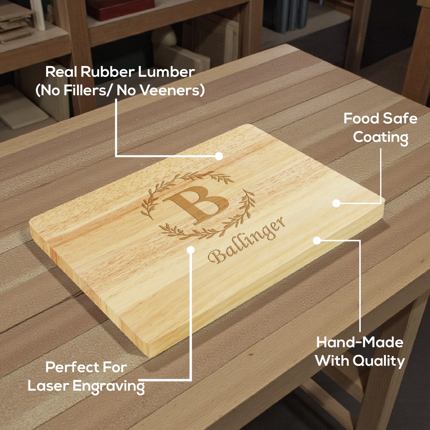 MakerFlo Blank Cutting Boards – Walnut, Rubberwood & Bamboo | Bulk & Wholesale Engraving Blanks for Crafters, Laser Engravers, Small Businesses & DIY Makers
