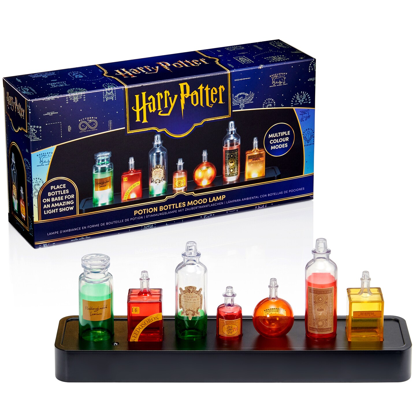 WOW! STUFF: Harry Potter: Potion Bottles Mood Lamp - 3 Night Light Modes, 7 Bottles & Base, Illuminating Table-Shelf Display, Wizarding World, Kids 3+