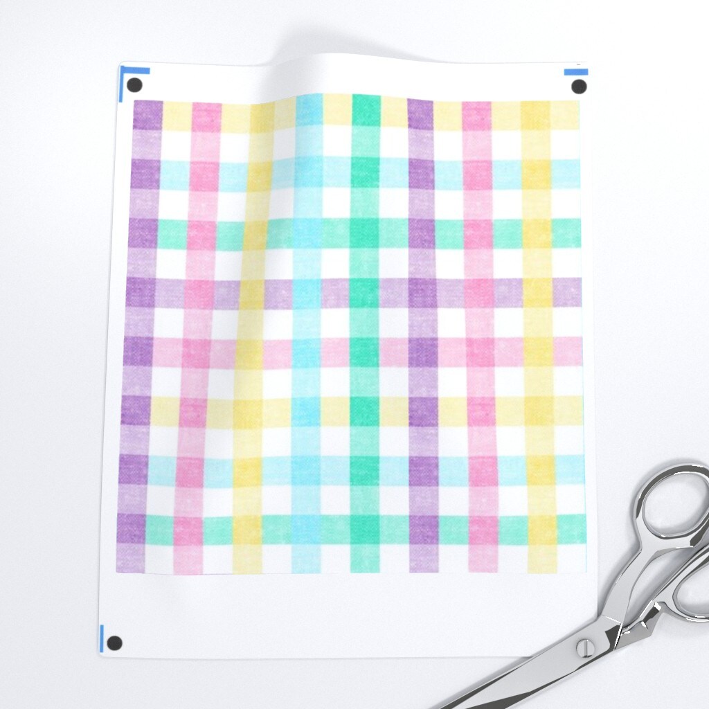 Easter Plaid Spring Egg Colors Gingham Check Pastel Rainbow Custom Printed Fabric by Spoonflower Various Fabrics by the Yard or Fat Quarter