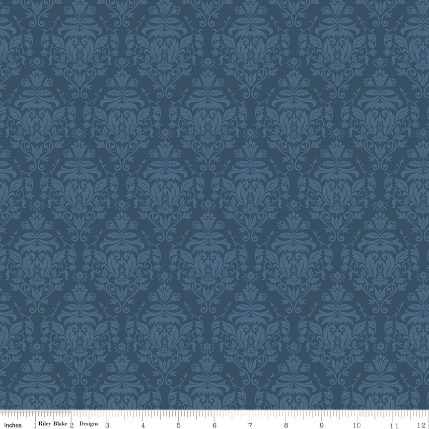 Damask in Navy (c17113-navy) | Ambleside | Amanda Niederhauser | Riley Blake