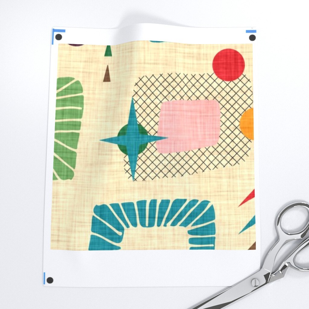 Retro Mod Mid Century Modern 1950S Geometric Atomic Colorful Midcentury Custom Printed Fabric by Spoonflower Various Fabrics by the Yard or Fat Quarter