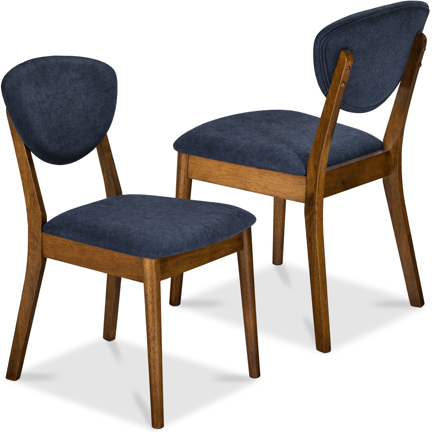 Best Choice Products 2-Piece Mid-Century Modern Wood & Upholstered Dining Chair Set