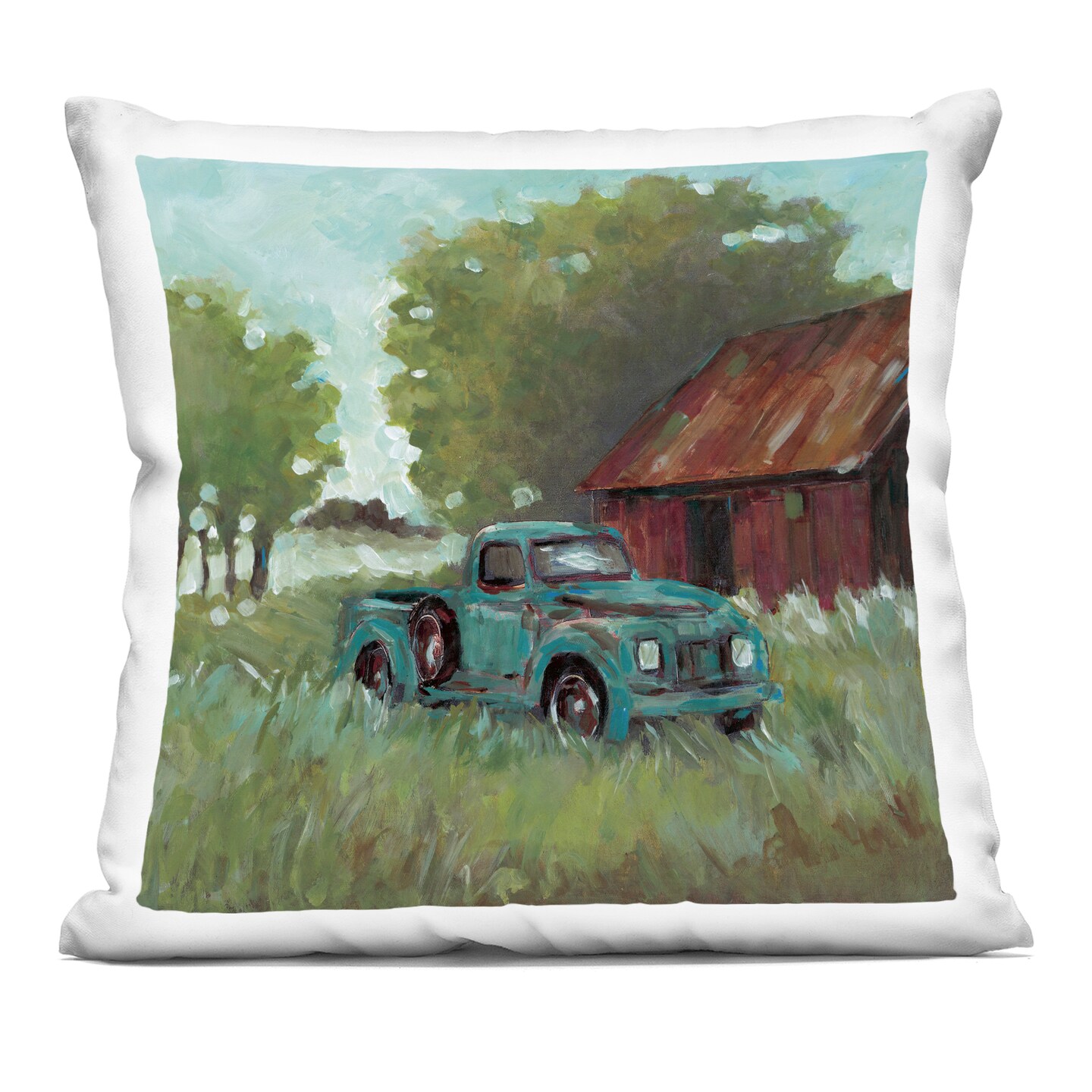 Stupell Industries Expressionist Blue Truck Indoor Pillow, 18 x 7 x 18