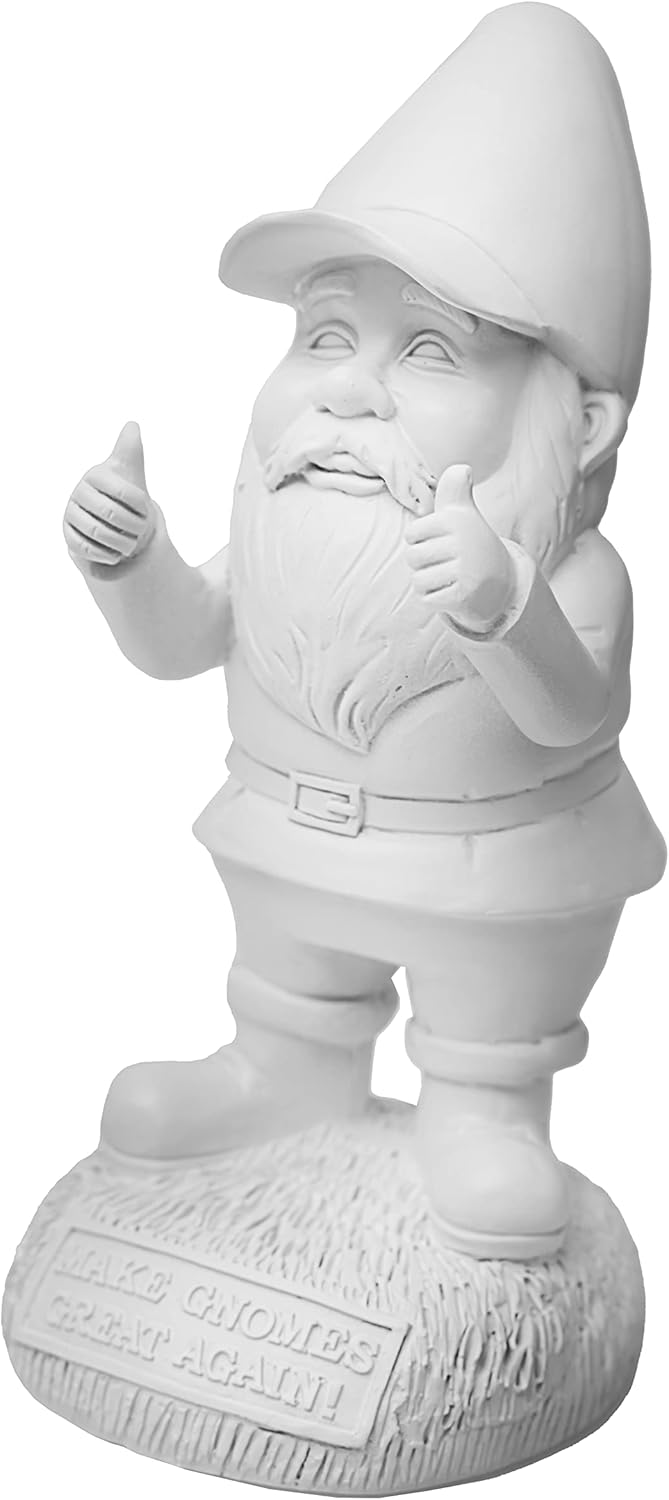 Gnude Gnomes - Unpainted Make Gnomes Great Again Garden Gnome