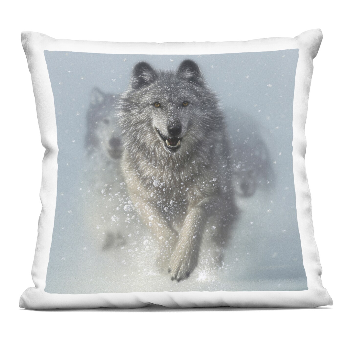 Stupell Industries Snow Plow Running Wolf Pack Indoor Pillow, 18 x 7 x 18