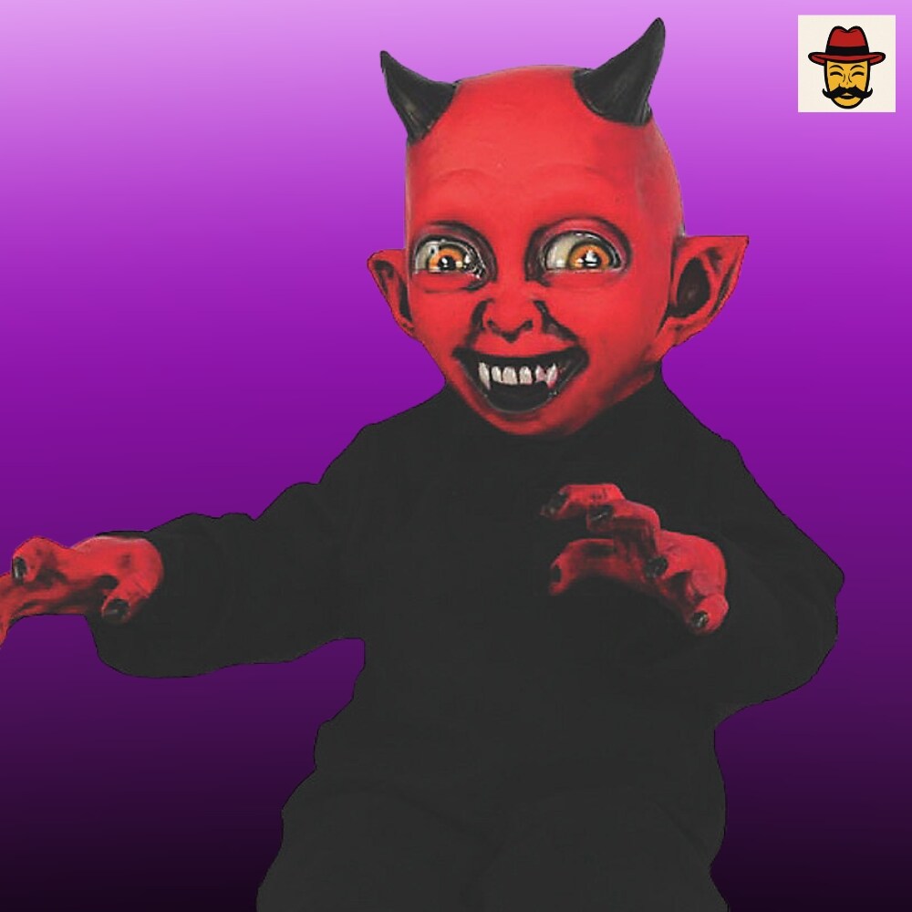 3.1 Feet Tall Little Devil Monster Kid Costume Poseable Red Imp Figure